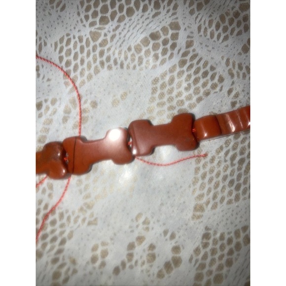 69 Ceramic Dog Bones Jewelry Making 1” & 7/8” Brown And Multicolor - Picture 3 of 4